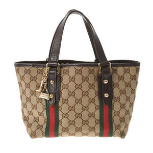 Gucci Tote Bag Beige Brown GG Canvas Handbag